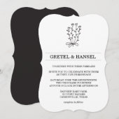 落書きの植物 花 招待状 (正面/裏面)