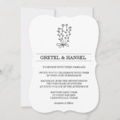 落書きの植物 花 招待状 (正面)