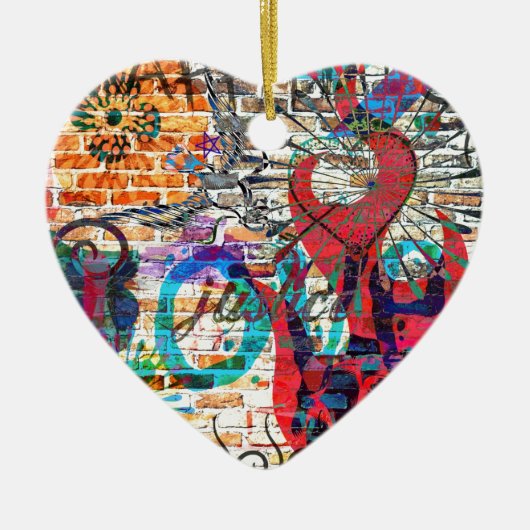 落書きの正義 セラミックオーナメント (正面)