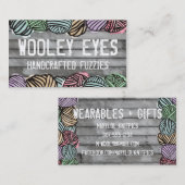 落書きの水彩画ヤーンの編み物のかぎ針編み 名刺 (正面/裏面)