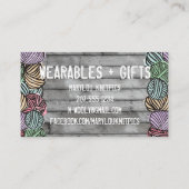 落書きの水彩画ヤーンの編み物のかぎ針編み 名刺 (裏面)