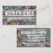 落書きの水彩画ヤーンの編み物のかぎ針編み 名刺 (正面/裏面)