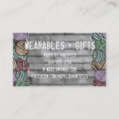 落書きの水彩画ヤーンの編み物のかぎ針編み 名刺 (裏面)