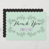 落書きの渦巻は感謝していしています サンキューカード (正面/裏面)