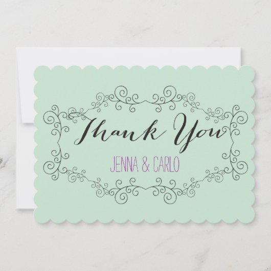 落書きの渦巻は感謝していしています サンキューカード (正面)