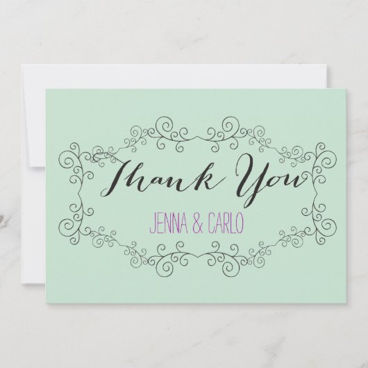 落書きの渦巻は感謝していしています サンキューカード (正面)