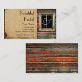 落書きの窓の名刺が付いている素朴な納屋木 名刺 (正面/裏面)