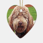 落書きの絵画のハートのオーナメント セラミックオーナメント (左)