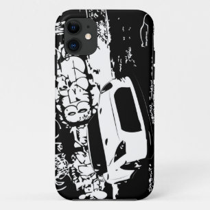 落書きの背景幕とGTR日産・スカイライン iPhone 11 ケース