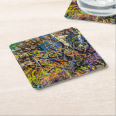 落書きの背景 スクエアペーパーコースター (アングル)