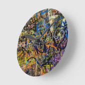 落書きの背景 ラウンド壁時計 (傾斜)