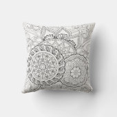 落書きの花および曼荼羅 クッション (裏面)