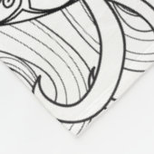 落書きの花および曼荼羅 フリースブランケット (角)
