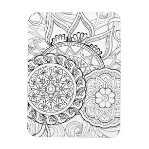 落書きの花および曼荼羅 マグネット