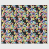 落書きの花の包装紙 ラッピングペーパー (フラット)