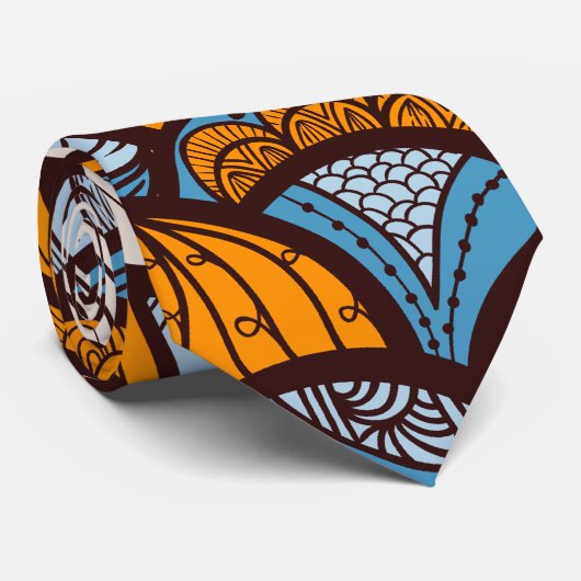 落書きの花 ネクタイ (ロール)