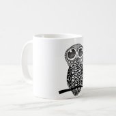 落書きの芸術のフクロウ コーヒーマグカップ (正面左)