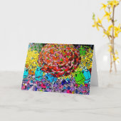 落書きの芸術の挨拶状 カード (黄色い花)