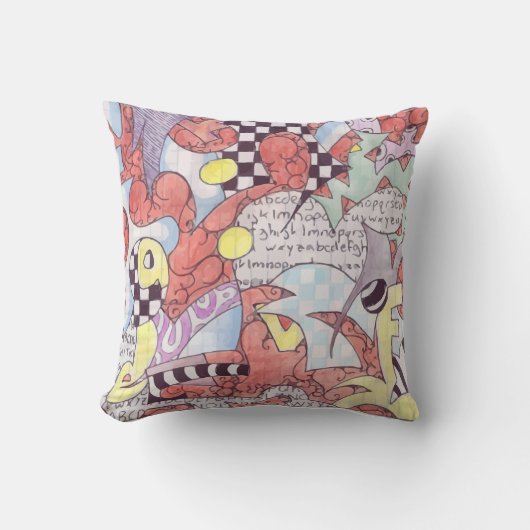 落書きの芸術の枕 クッション (正面)
