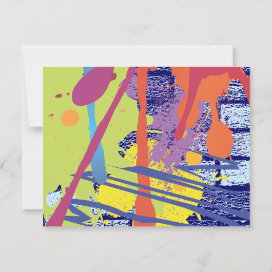 落書きの芸術家のバーのバルミツワーの招待の応答カード 出欠カード (裏面)