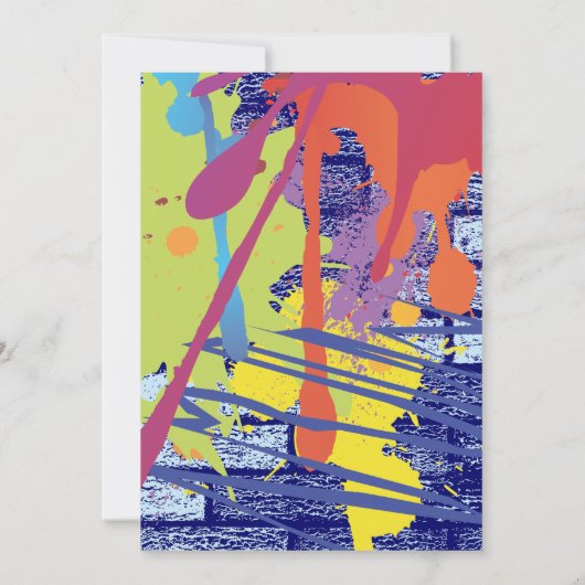 落書きの芸術家のバーのバルミツワーの招待状 招待状 (裏面)