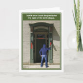 落書きの芸術家の第10ペストのおもしろいな過ぎ越しの祝いカード カード (正面)