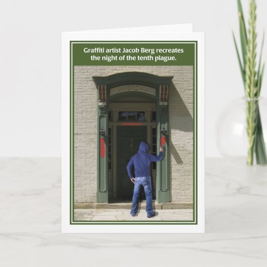 落書きの芸術家の第10ペストのおもしろいな過ぎ越しの祝いカード カード (正面)
