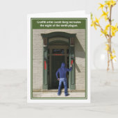 落書きの芸術家の第10ペストのおもしろいな過ぎ越しの祝いカード カード (黄色い花)