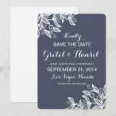 落書きの葉の渦巻き セーブザデート (正面/裏面)