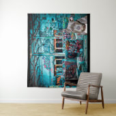 落書きの通りの芸術のピットブルによって断念される建物 タペストリー (インサイチュ)