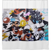 落書きの通りの芸術 シャワーカーテン (正面)