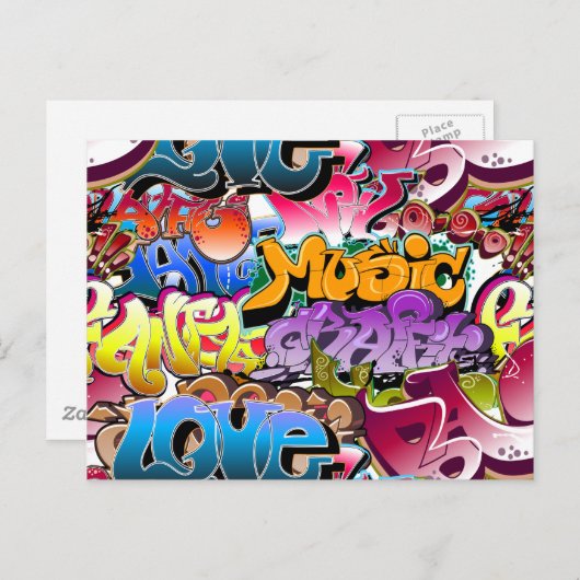 落書きの通りの芸術 ポストカード (正面/裏面)