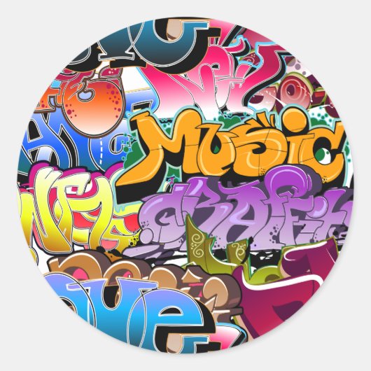 落書きの通りの芸術 ラウンドシール (正面)