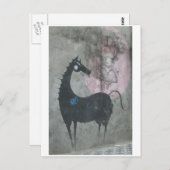 落書きの馬の郵便はがき ポストカード (正面/裏面)