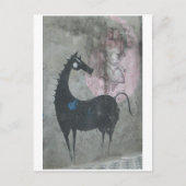 落書きの馬の郵便はがき ポストカード (正面)