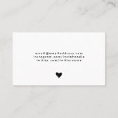 落書きの黒ハート手作り品 名刺 (裏面)