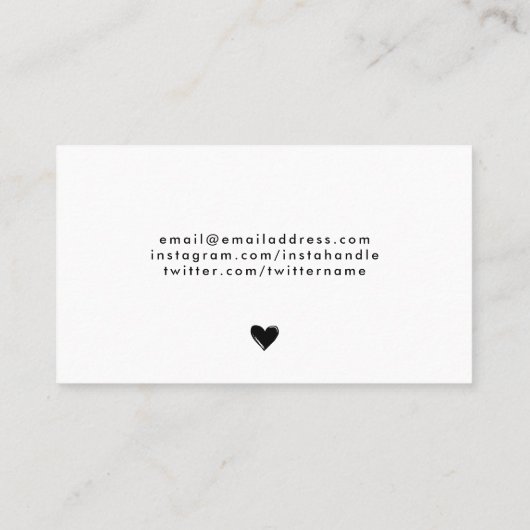 落書きの黒ハート手作り品 名刺 (裏面)