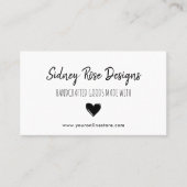 落書きの黒ハート手作り品 名刺 (正面)