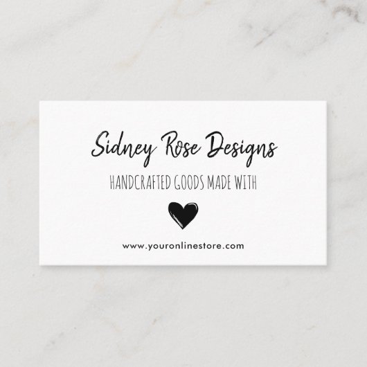 落書きの黒ハート手作り品 名刺 (正面)