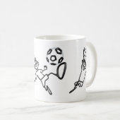 落書きのGuyZのサッカーのマグ コーヒーマグカップ (正面右)
