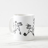 落書きのGuyZのサッカーのマグ コーヒーマグカップ (正面左)
