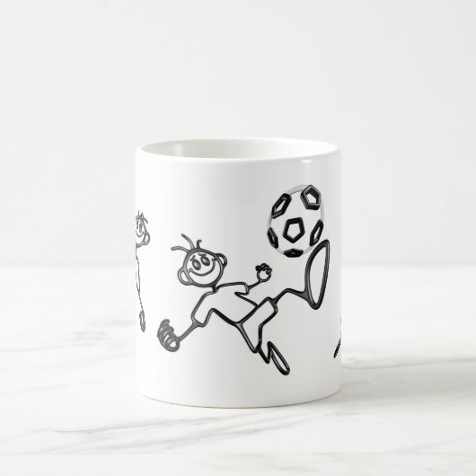 落書きのGuyZのサッカーのマグ コーヒーマグカップ (中央)