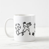 落書きのGuyZのサッカーのマグ コーヒーマグカップ (左)