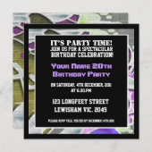 落書きは誕生日の招待状に文字を入れます 招待状 (正面/裏面)