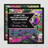 落書きは誕生日の招待状に文字を入れます 招待状 (正面/裏面)