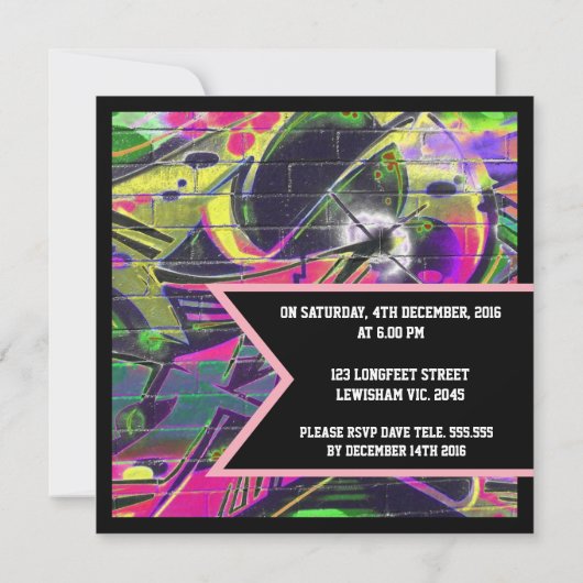 落書きは誕生日の招待状に文字を入れます 招待状 (裏面)