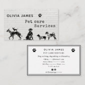 落書きアユニークートスタイルホワイトドッグペットケア 名刺 (正面/裏面)