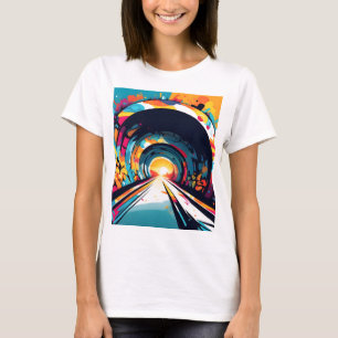 落書きアートのトンネル Tシャツ