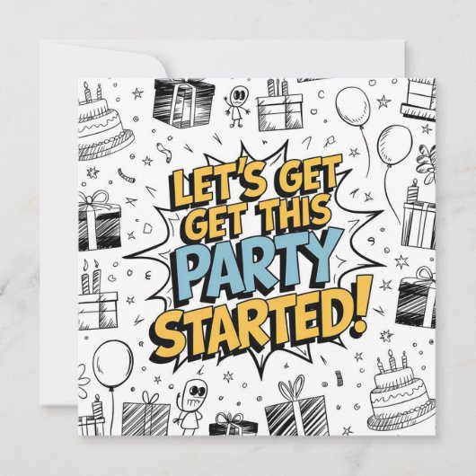 落書きアート・エクスプロージョン誕生日デザイン カード (正面)