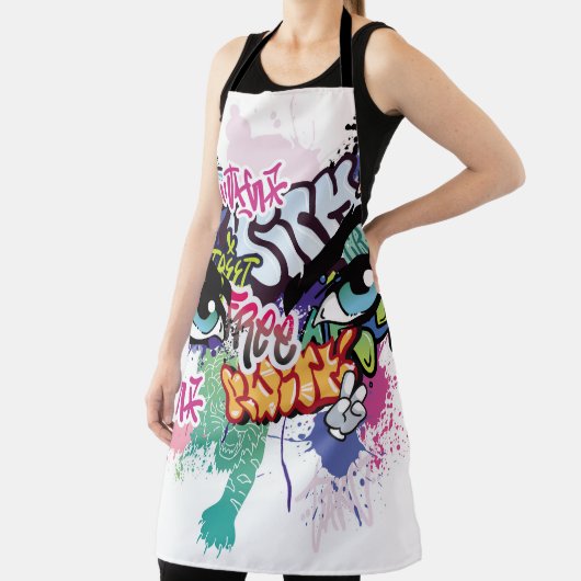 落書きイラストレーションと通り落書き文字 エプロン (インサイチュ)